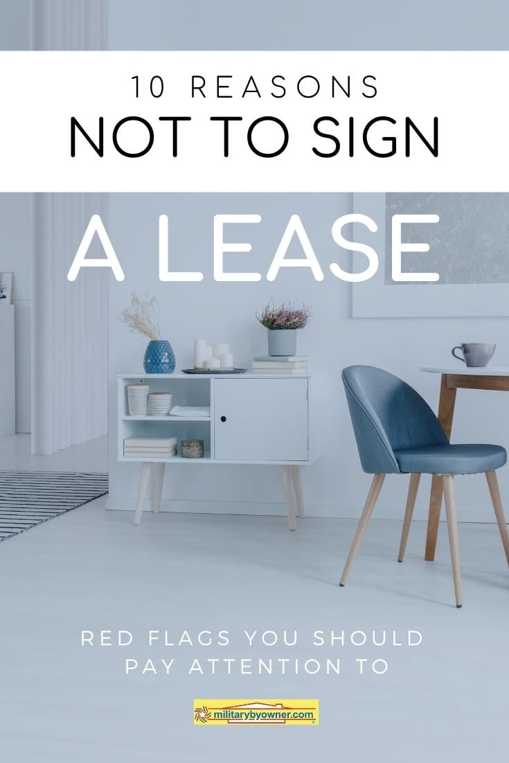 10 Reasons Not to Sign a Lease